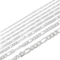 Figaro Link Chain Necklace Or Bracelet - 925 Sterling Silver - 6"-30" - 2.5mm-15mm