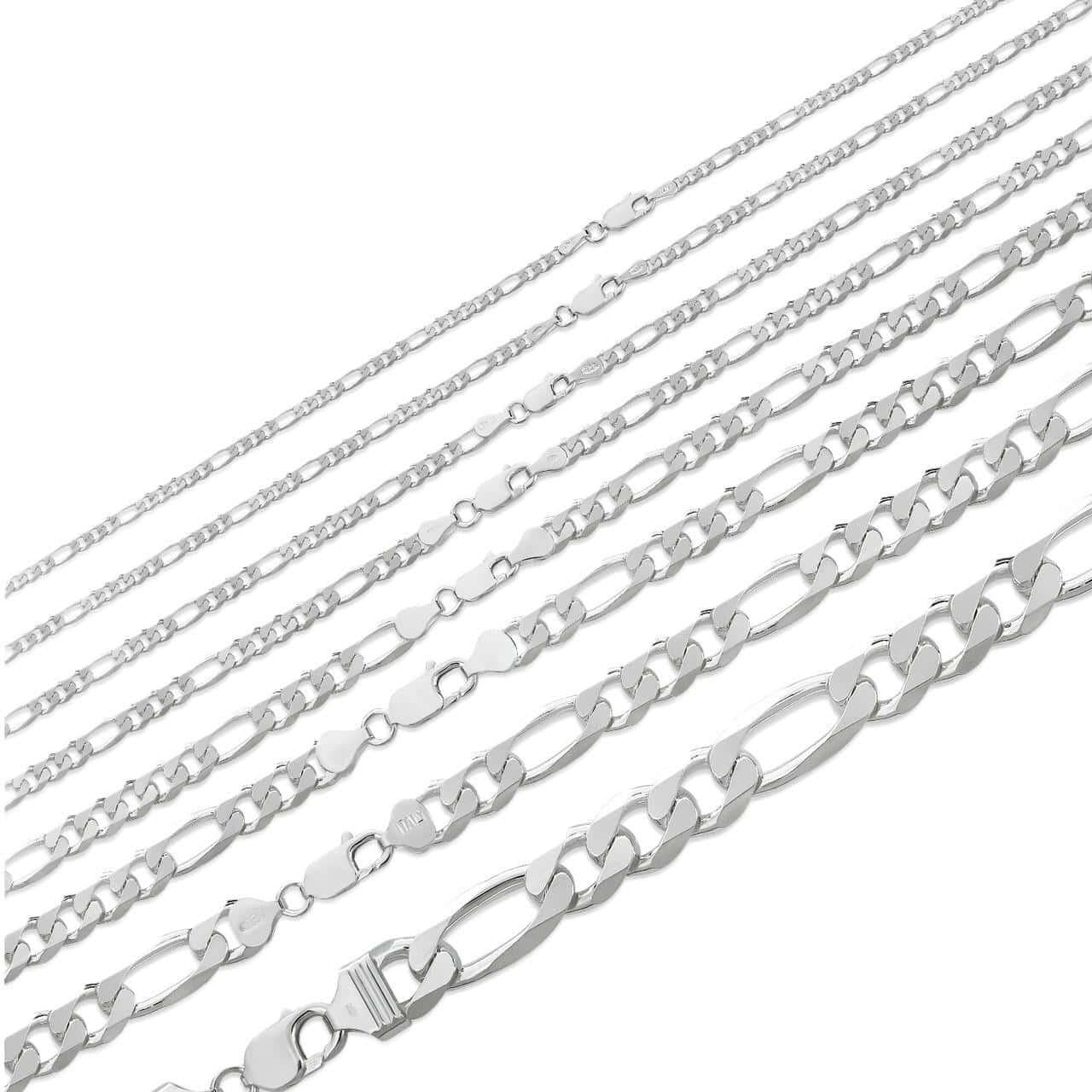 Figaro Link Chain Necklace Or Bracelet - 925 Sterling Silver - 6"-30" - 2.5mm-15mm