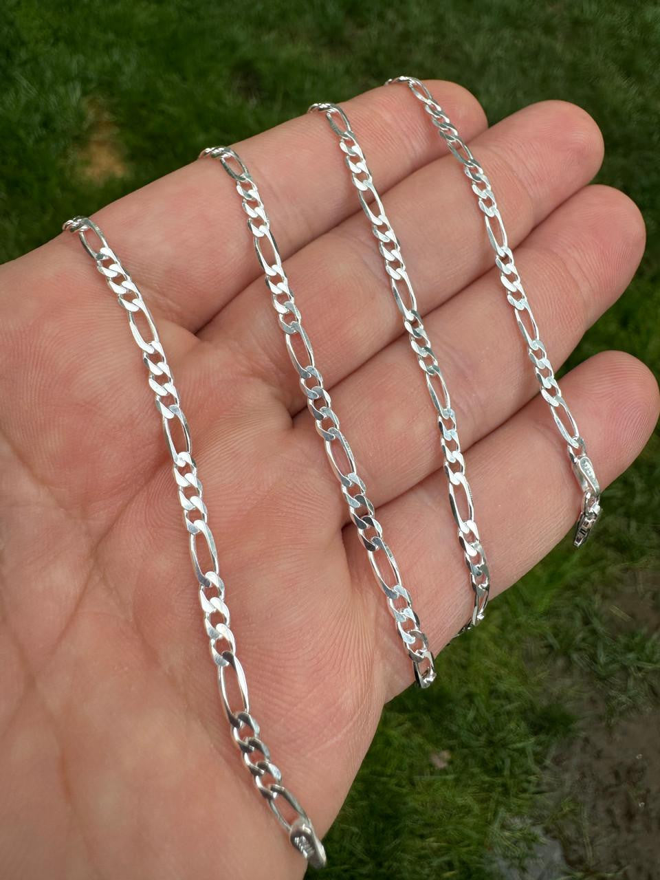 Figaro Link Chain Necklace Or Bracelet - 925 Sterling Silver - 6"-30" - 2.5mm-15mm