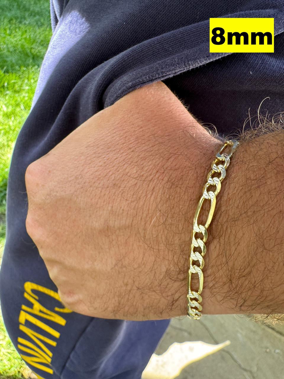 Figaro Link Chain Necklace Or Bracelet - Diamond Cut 14k Gold Vermeil 925 Sterling Silver - 6"-30" - 2.5mm-10mm