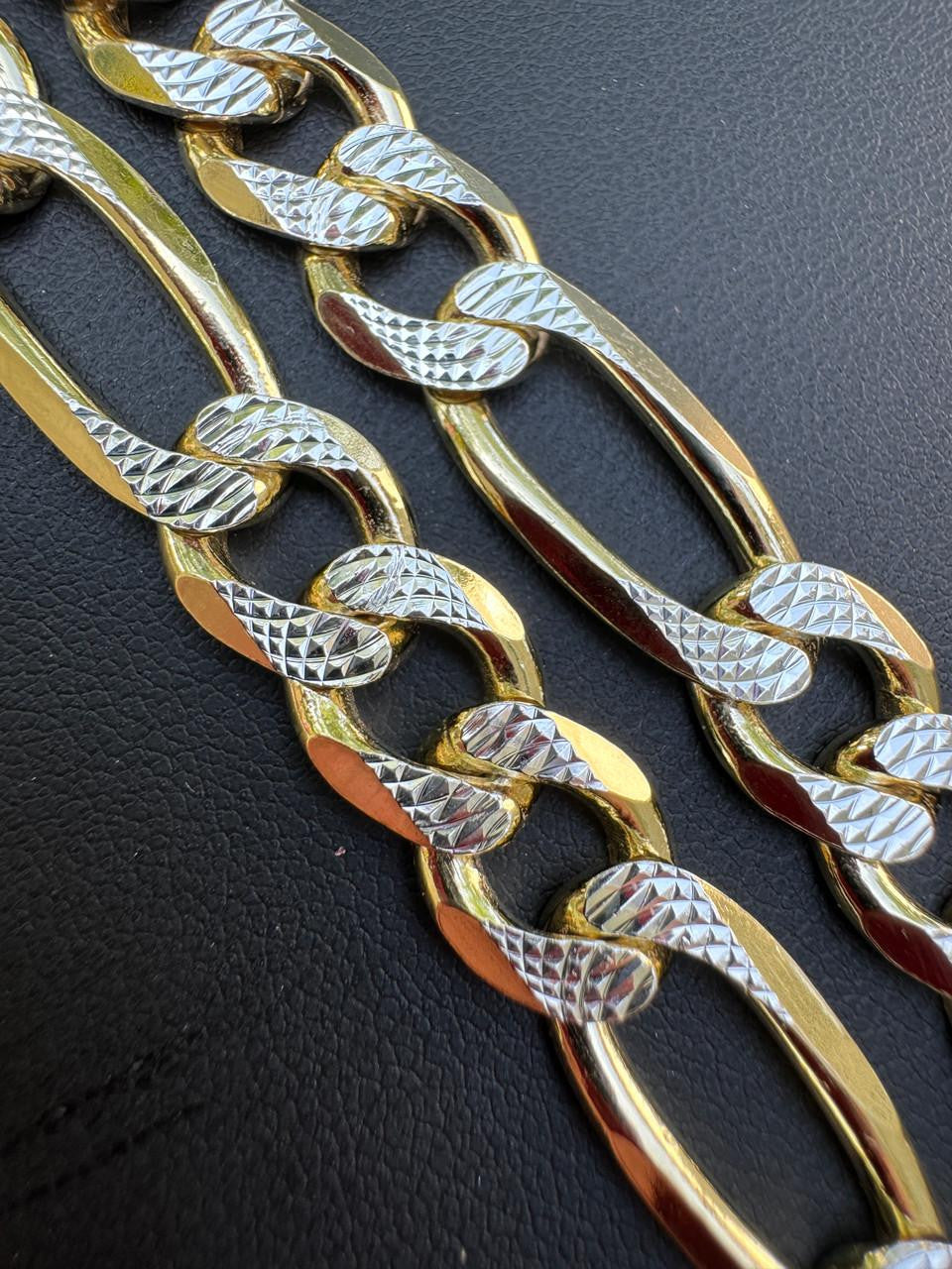 Figaro Link Chain Necklace Or Bracelet - Diamond Cut 14k Gold Vermeil 925 Sterling Silver - 6"-30" - 2.5mm-10mm