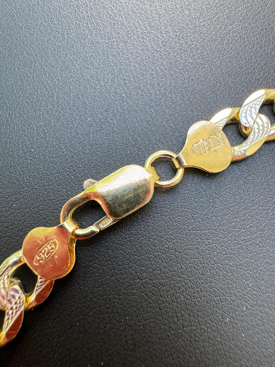 Figaro Link Chain Necklace Or Bracelet - Diamond Cut 14k Gold Vermeil 925 Sterling Silver - 6"-30" - 2.5mm-10mm