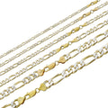 Figaro Link Chain Necklace Or Bracelet - Diamond Cut 14k Gold Vermeil 925 Sterling Silver - 6"-30" - 2.5mm-10mm