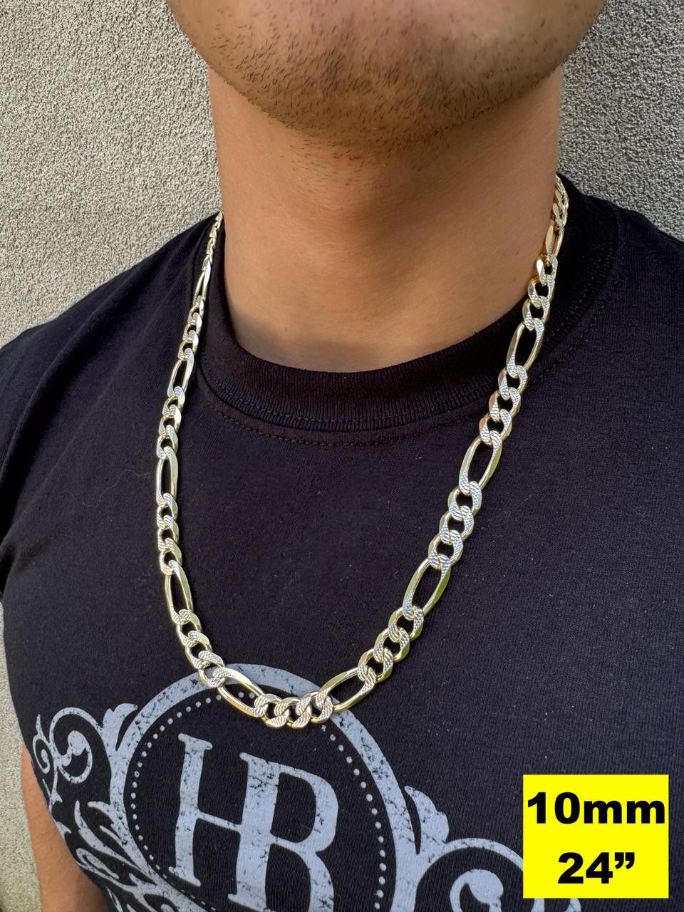 Figaro Link Chain Necklace Or Bracelet - Diamond Cut 14k Gold Vermeil 925 Sterling Silver - 6"-30" - 2.5mm-10mm