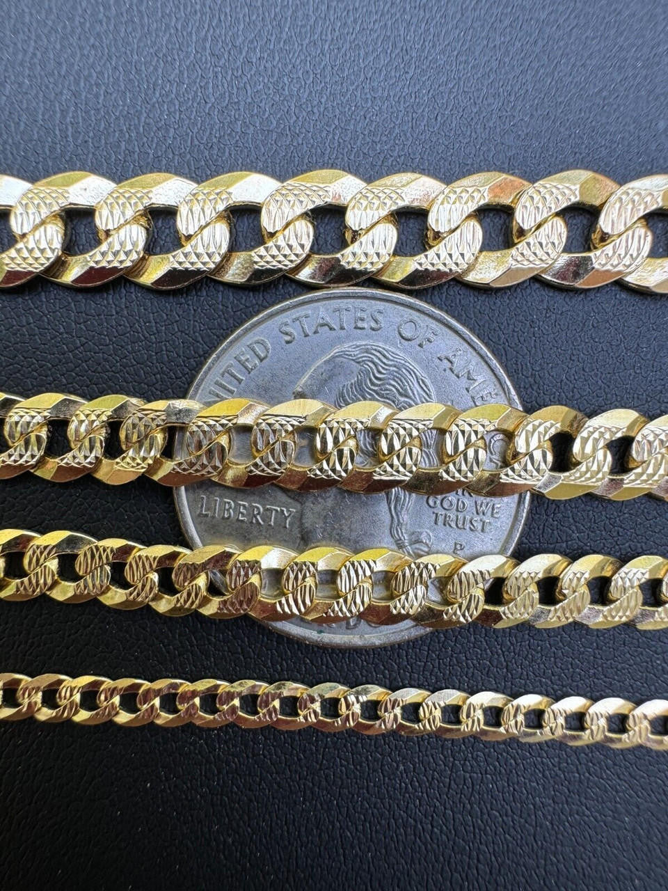Flat Curb Cuban Bracelet - Diamond Cut 14k Gold Vermeil 925 Sterling Silver - 6"-9" - 4mm-8mm