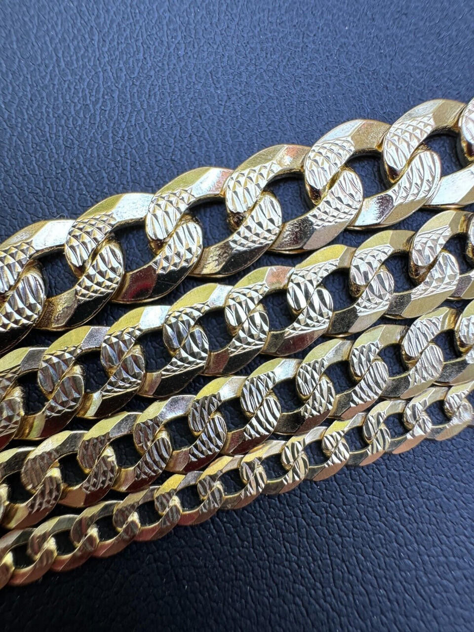 Flat Curb Cuban Bracelet - Diamond Cut 14k Gold Vermeil 925 Sterling Silver - 6"-9" - 4mm-8mm