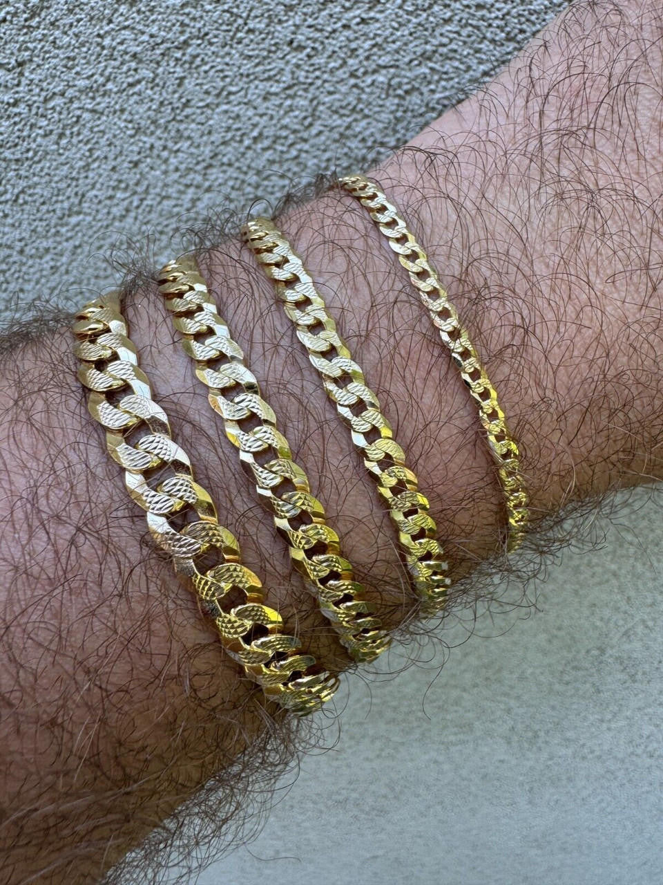 Flat Curb Cuban Bracelet - Diamond Cut 14k Gold Vermeil 925 Sterling Silver - 6"-9" - 4mm-8mm