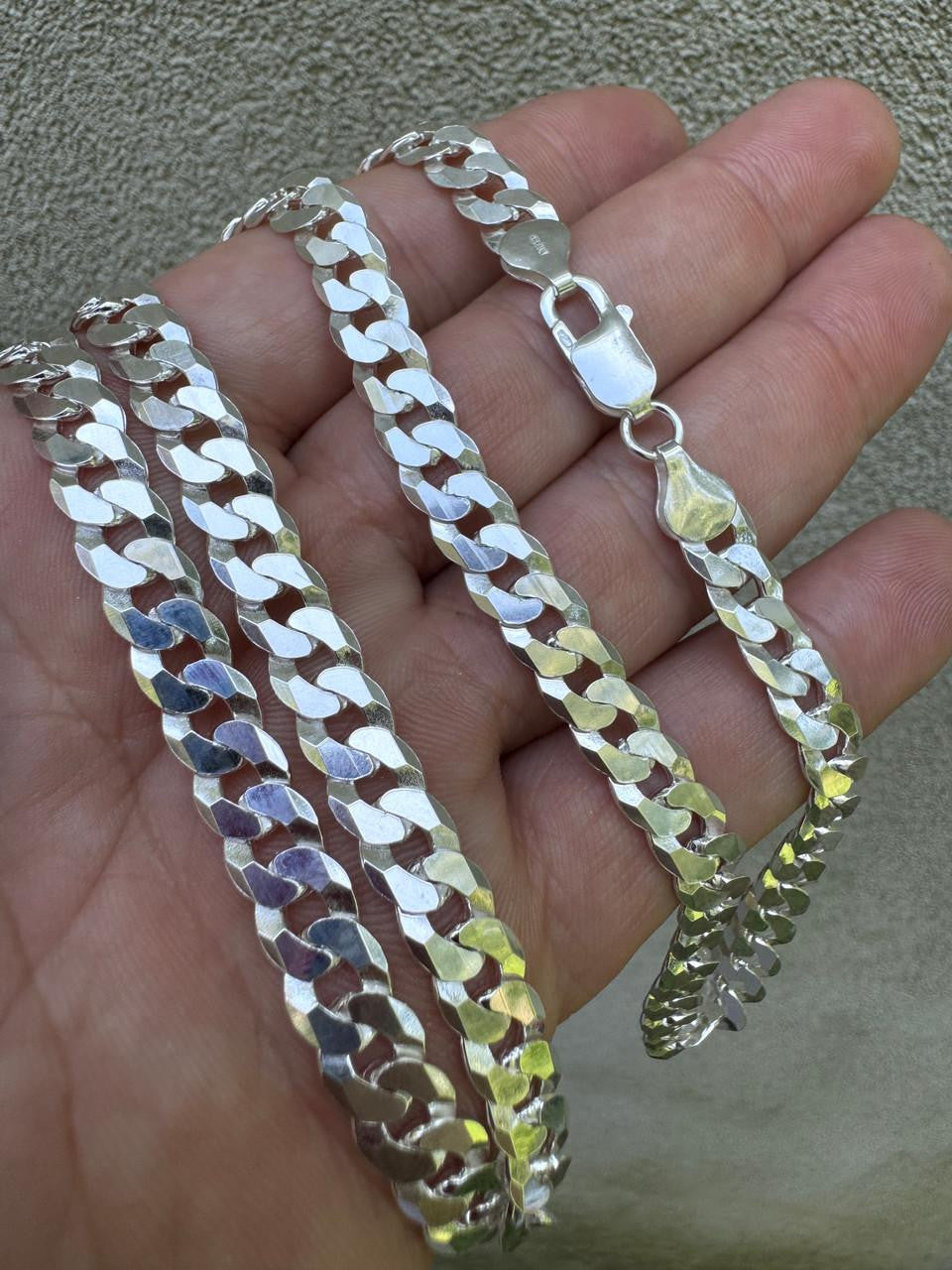 Flat Curb Cuban Chain Necklace - 925 Sterling Silver - 16"-30" - 3mm-10.5mm