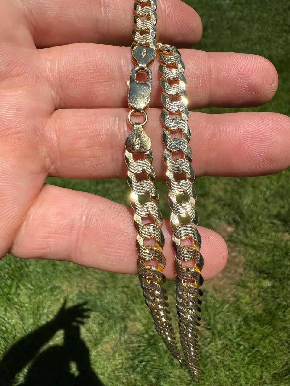 Flat Curb Cuban Chain Necklace - Diamond Cut 14k Gold Vermeil 925 Sterling Silver - 16"-30" - 3mm-10.5mm