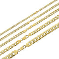 Flat Curb Cuban Chain Necklace - Diamond Cut 14k Gold Vermeil 925 Sterling Silver - 16"-30" - 3mm-10.5mm
