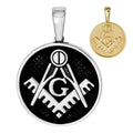 Freemason Masonic G Pendant - 14k Gold Vermeil Or Oxidized 925 Silver - Small 1.5"