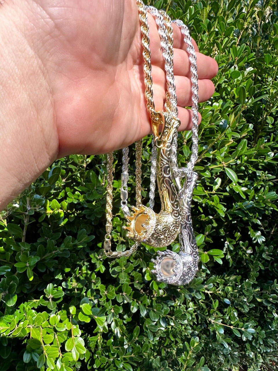 MOISSANITE Fully Functional Tobacco Or 420 Pipe Pendant - 14k Yellow Gold Vermeil Or 925 Silver - Large 3.5"