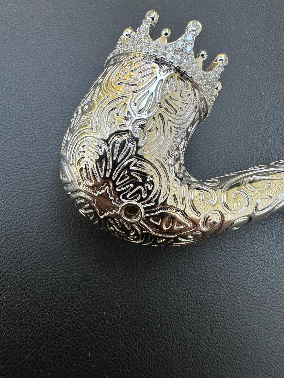 MOISSANITE Fully Functional Tobacco Or 420 Pipe Pendant - 14k Yellow Gold Vermeil Or 925 Silver - Large 3.5"