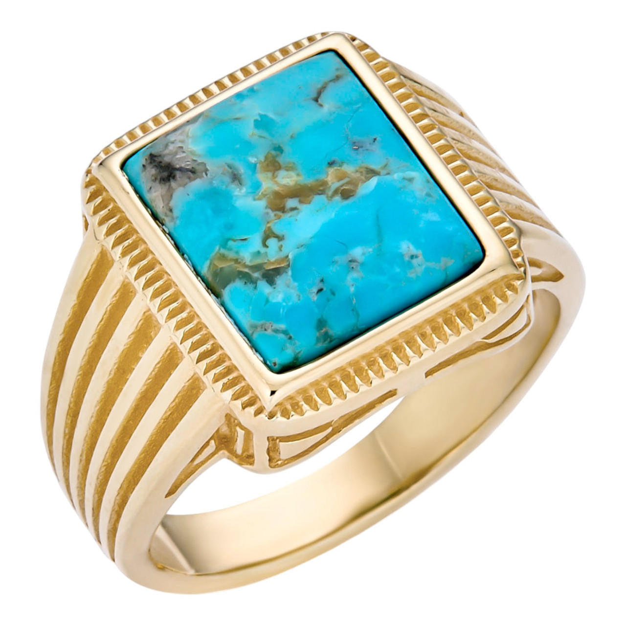 Game Of Thrones Ring - 14k Gold Vermeil 925 Silver - Genuine Blue Turquoise Stone