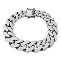 Graduated Miami Cuban Bracelet - 925 Sterling Silver Oxidized Gunmetal - 7"-9" - 12-20mm