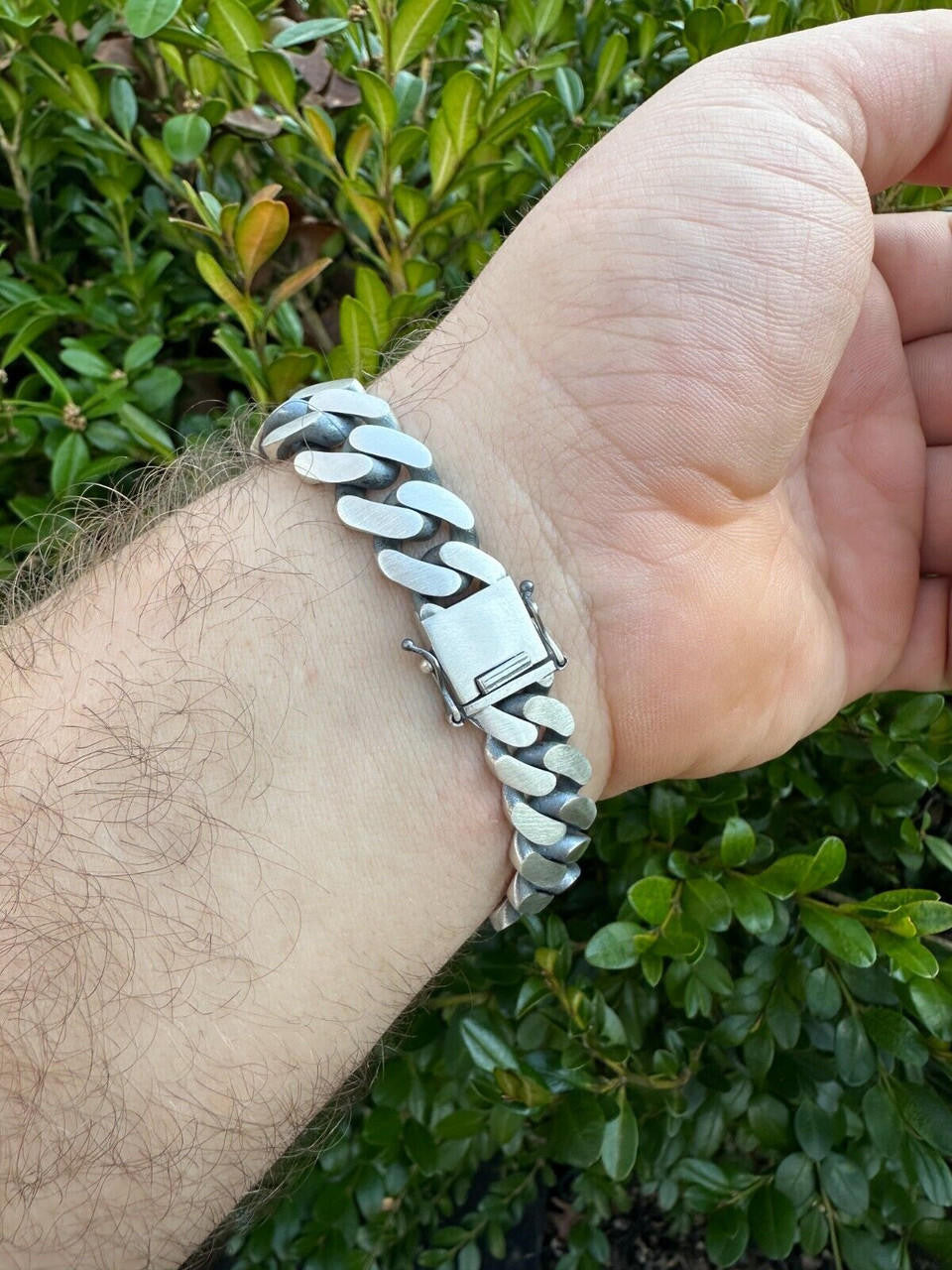 Graduated Miami Cuban Bracelet - 925 Sterling Silver Oxidized Gunmetal - 7"-9" - 12-20mm