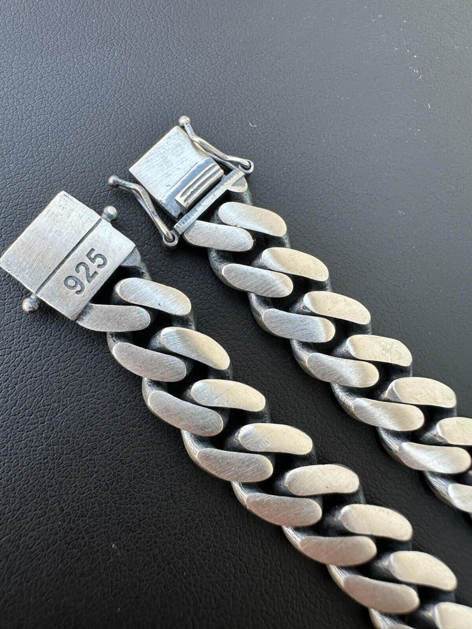 Graduated Miami Cuban Bracelet - 925 Sterling Silver Oxidized Gunmetal - 7"-9" - 12-20mm