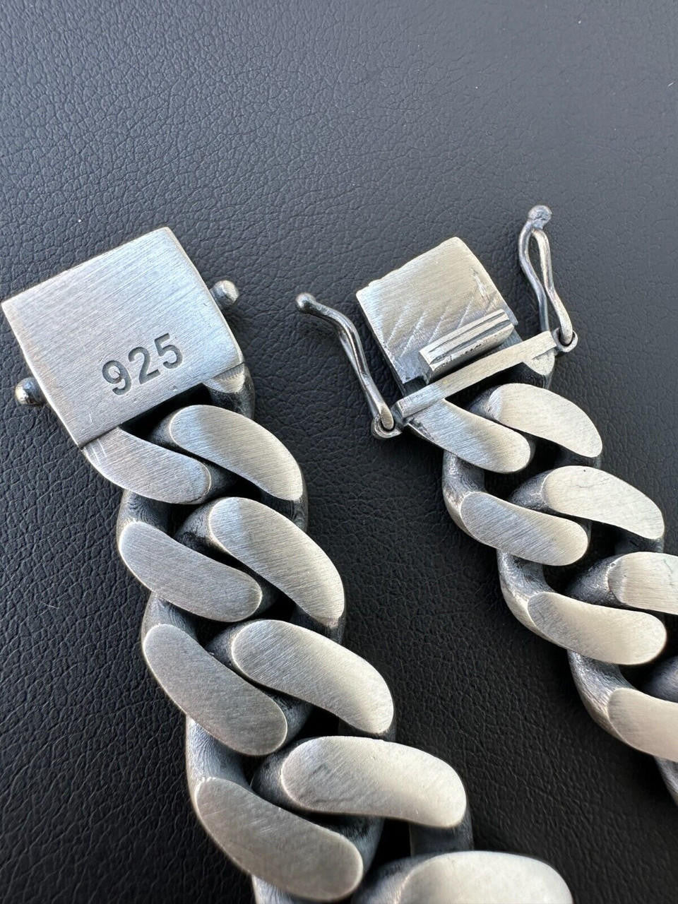 Graduated Miami Cuban Bracelet - 925 Sterling Silver Oxidized Gunmetal - 7"-9" - 12-20mm