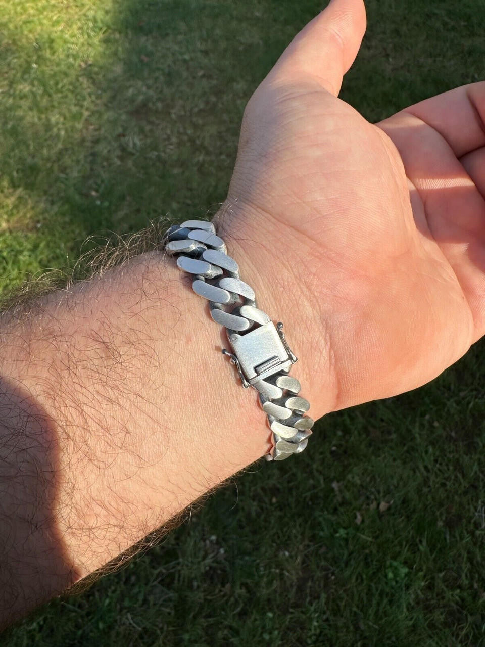 Graduated Miami Cuban Bracelet - 925 Sterling Silver Oxidized Gunmetal - 7"-9" - 12-20mm