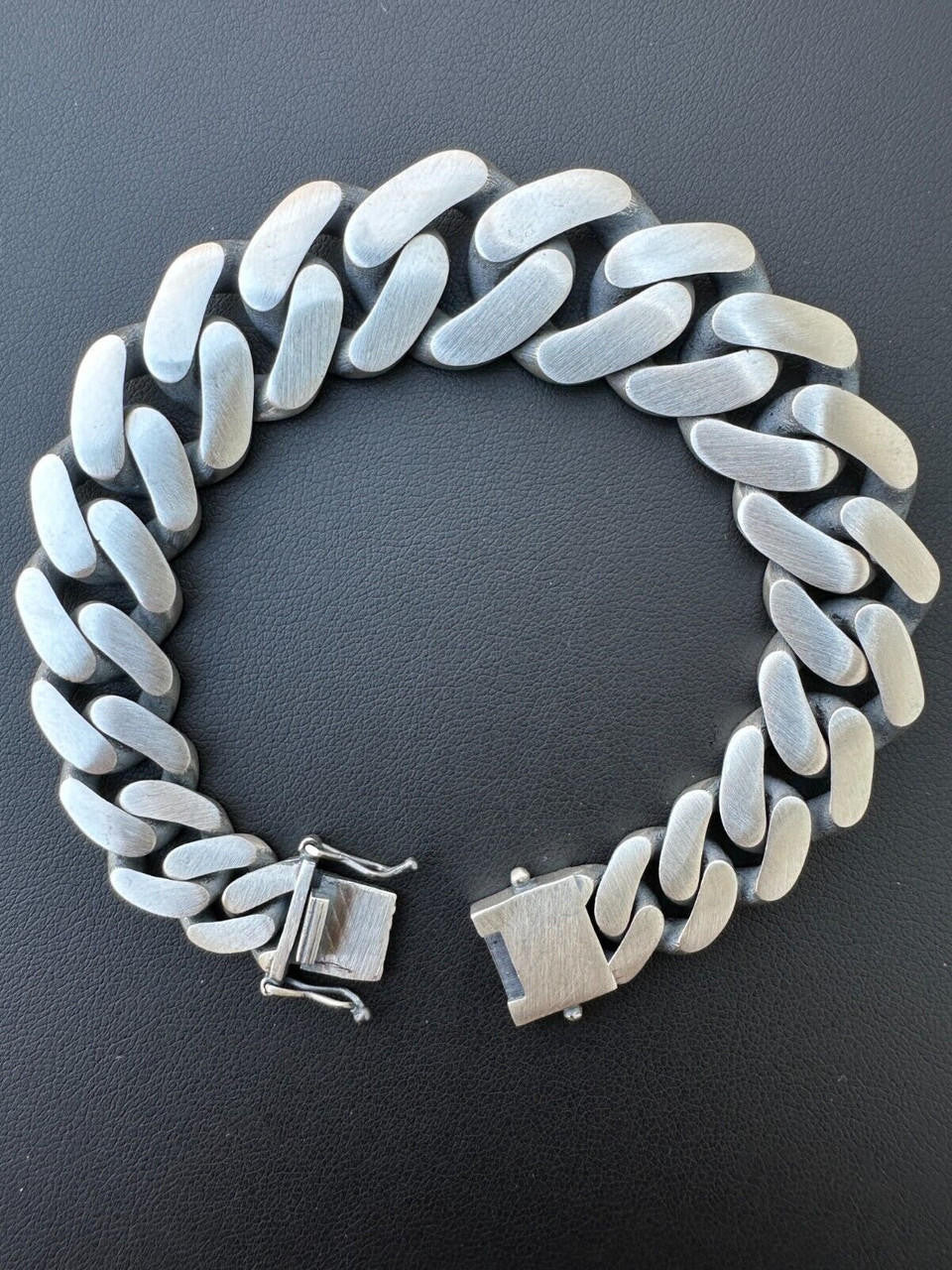 Graduated Miami Cuban Bracelet - 925 Sterling Silver Oxidized Gunmetal - 7"-9" - 12-20mm