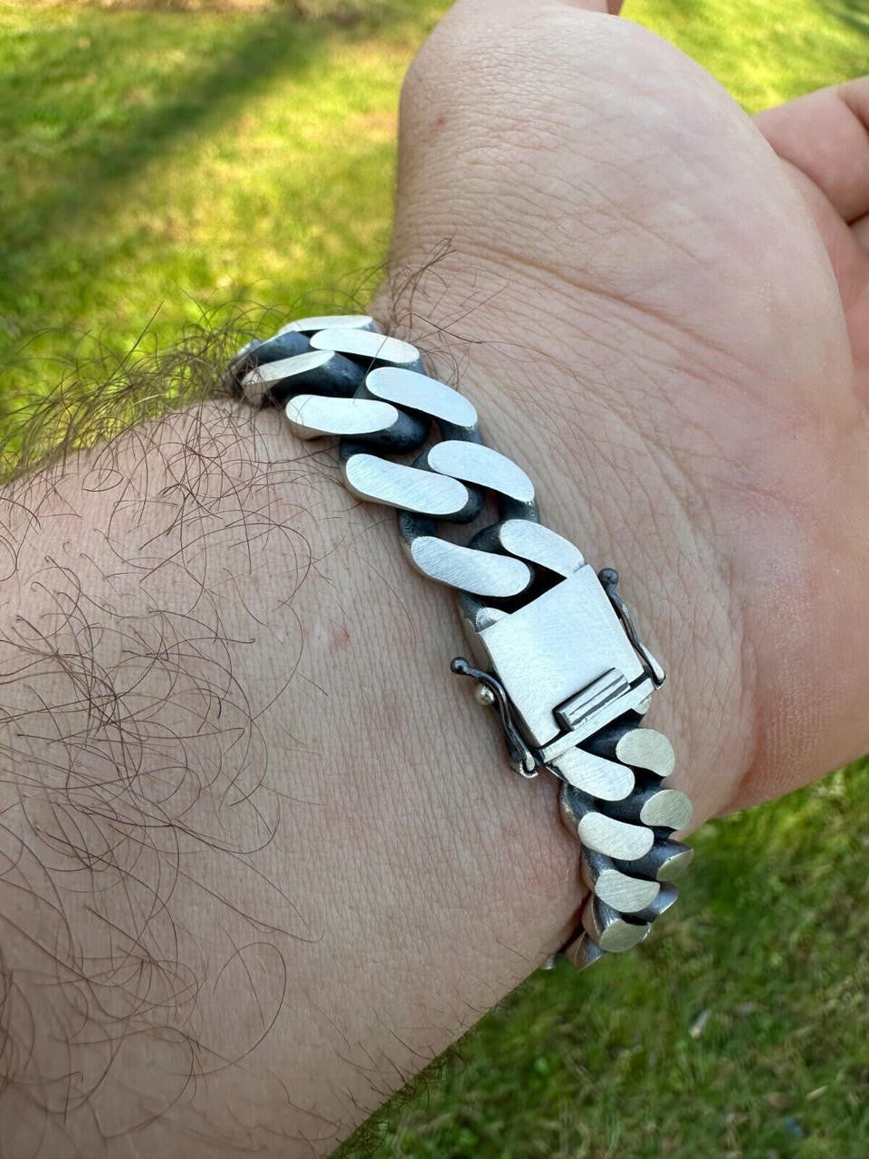 Graduated Miami Cuban Bracelet - 925 Sterling Silver Oxidized Gunmetal - 7"-9" - 12-20mm