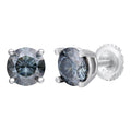 Gray MOISSANITE Solitaire Stud Earrings - 925 Silver - 3mm-8mm - 0.2-4ct