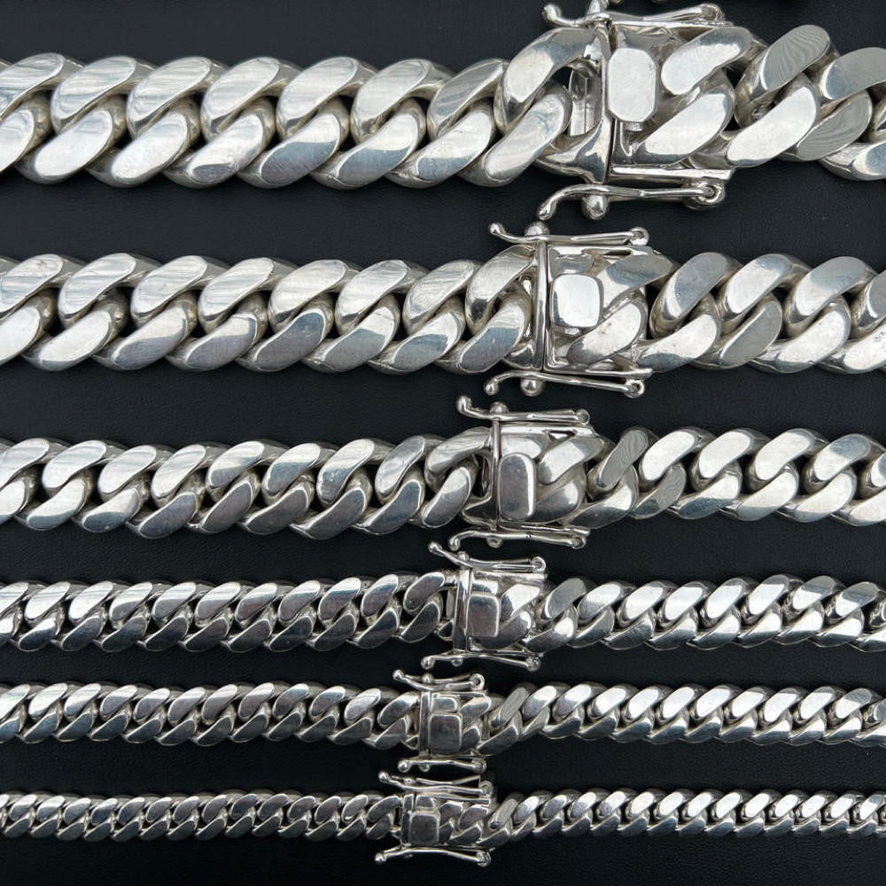 HANDMADE IN USA Miami Cuban Link Chain Necklace Or Bracelet - 999 Fine Silver - 7"-36" - 8mm-28mm TAKES 2-3 WEEKS TO MAKE