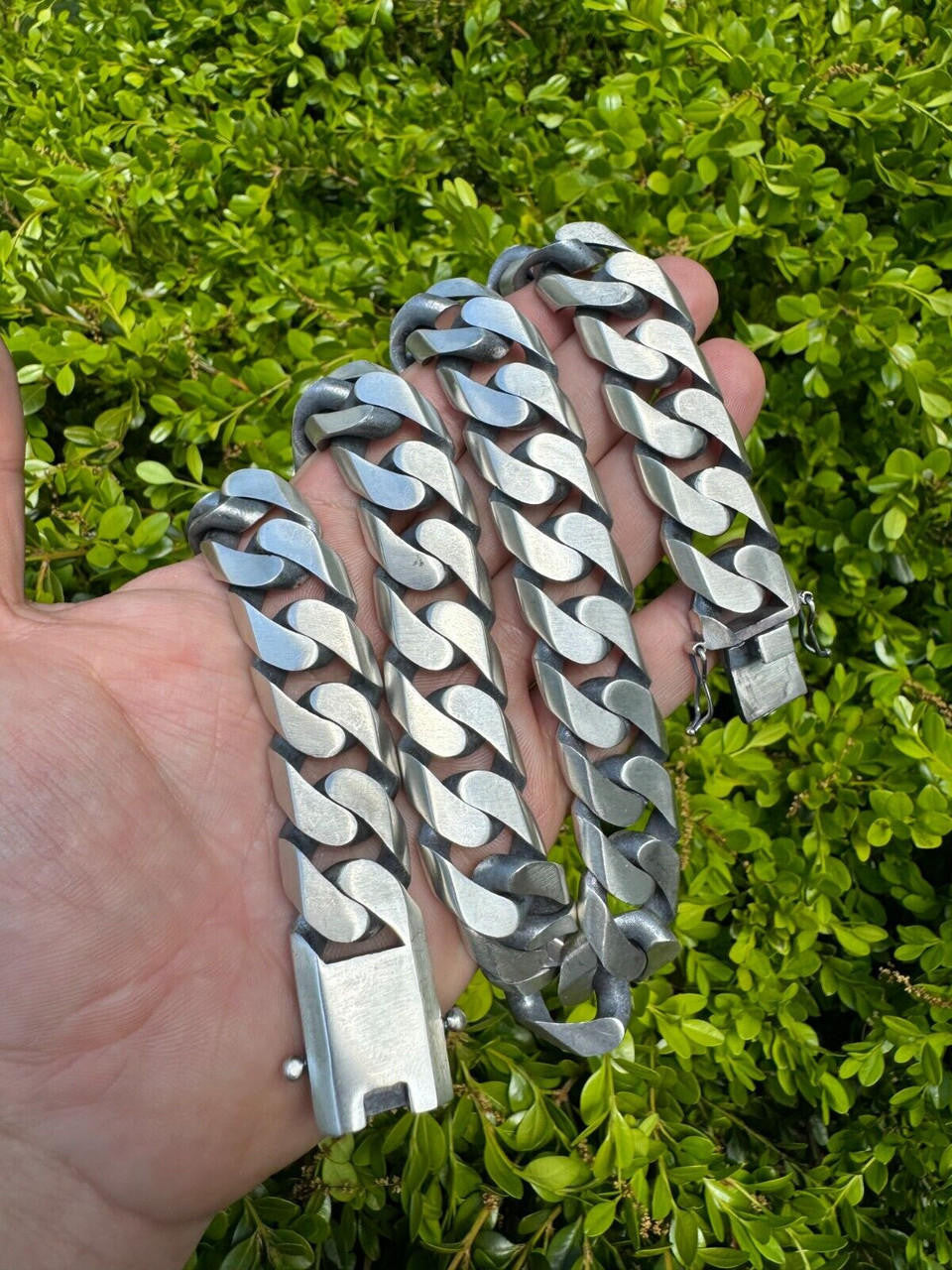 Modern Miami Cuban Link Chain Necklace Or Bracelet - 925 Sterling Silver Oxidized Gunmetal Finish - 7"-28" - 6mm-20mm