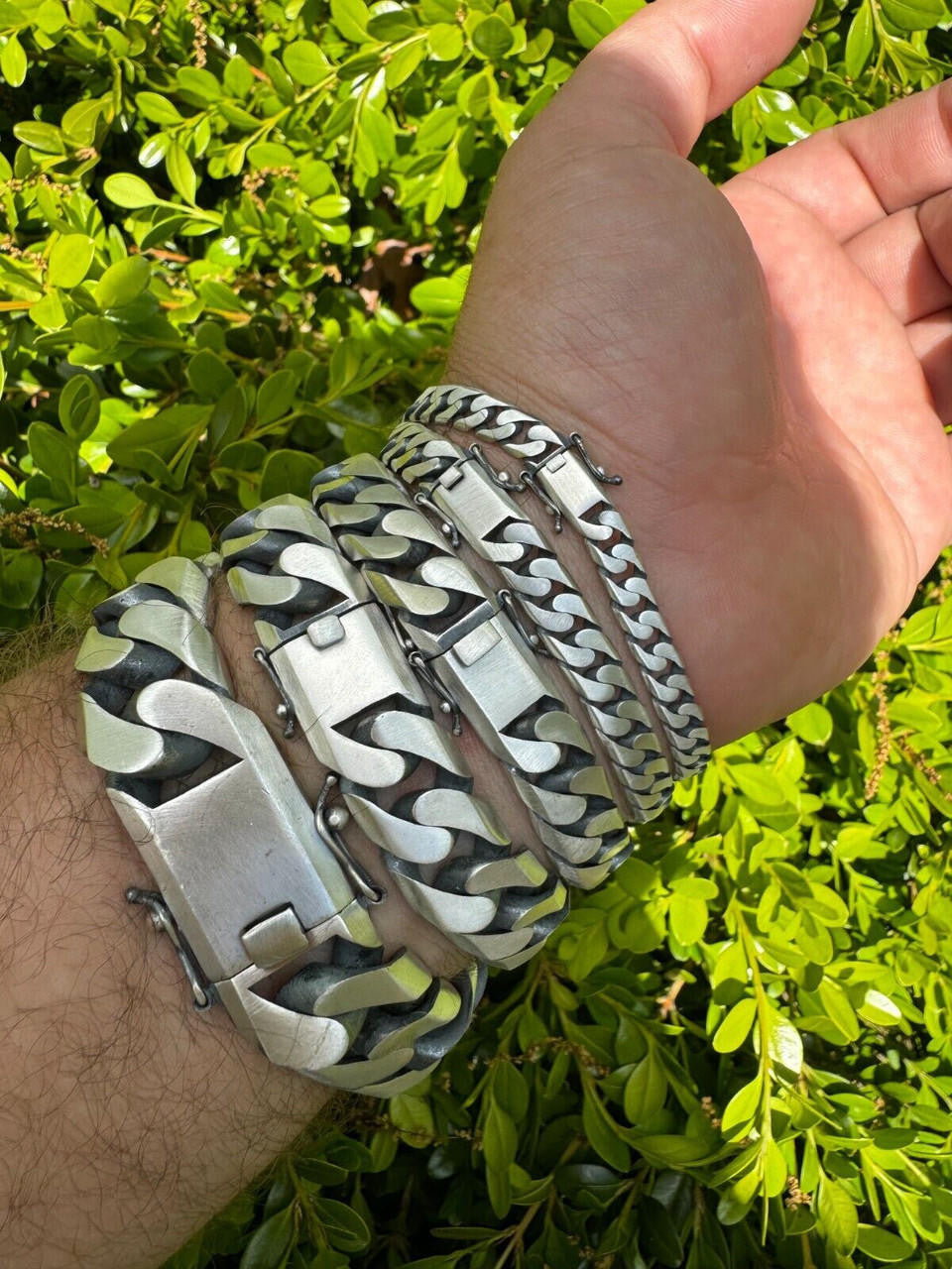 Modern Miami Cuban Link Chain Necklace Or Bracelet - 925 Sterling Silver Oxidized Gunmetal Finish - 7"-28" - 6mm-20mm