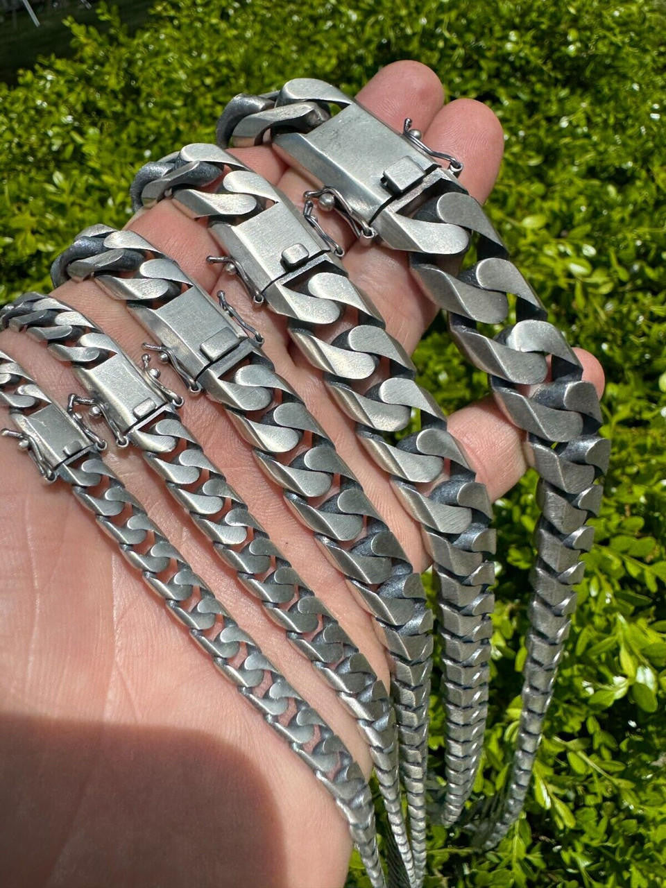 Modern Miami Cuban Link Chain Necklace Or Bracelet - 925 Sterling Silver Oxidized Gunmetal Finish - 7"-28" - 6mm-20mm
