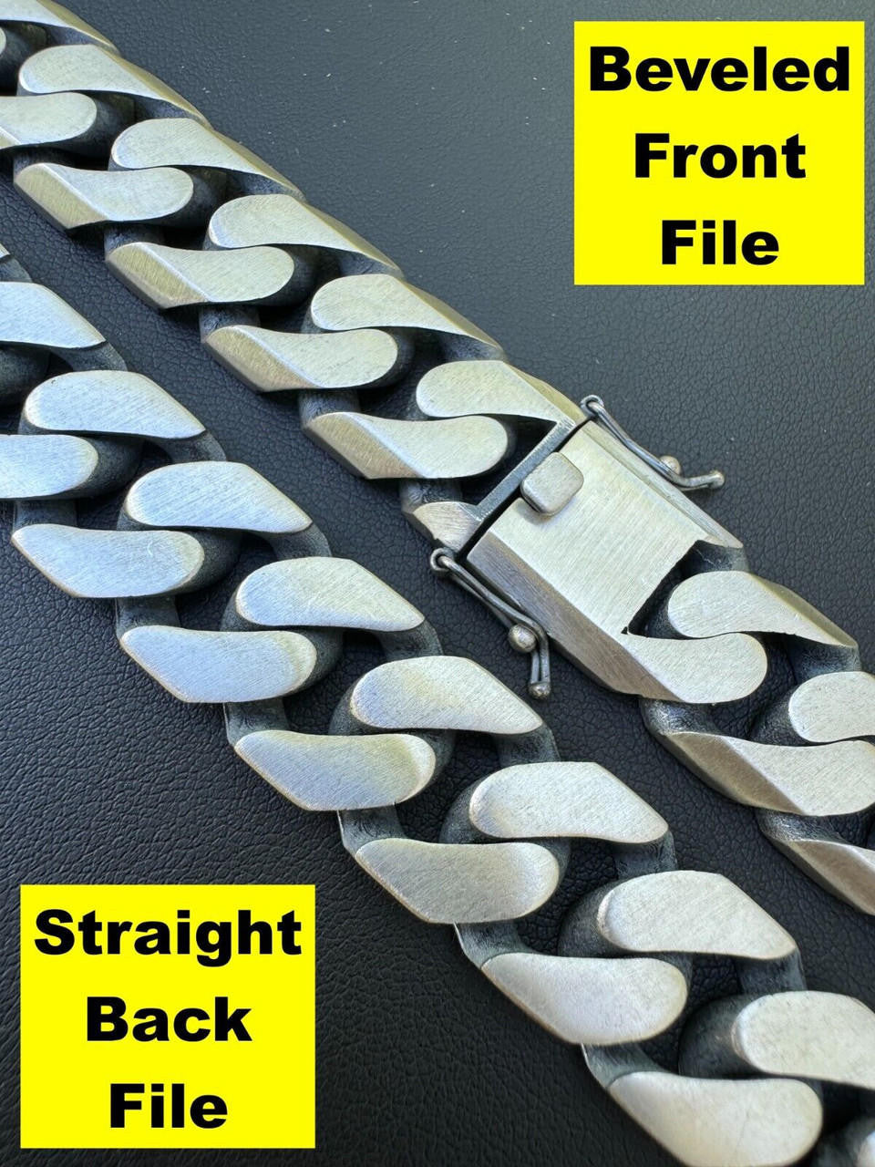 Modern Miami Cuban Link Chain Necklace Or Bracelet - 925 Sterling Silver Oxidized Gunmetal Finish - 7"-28" - 6mm-20mm