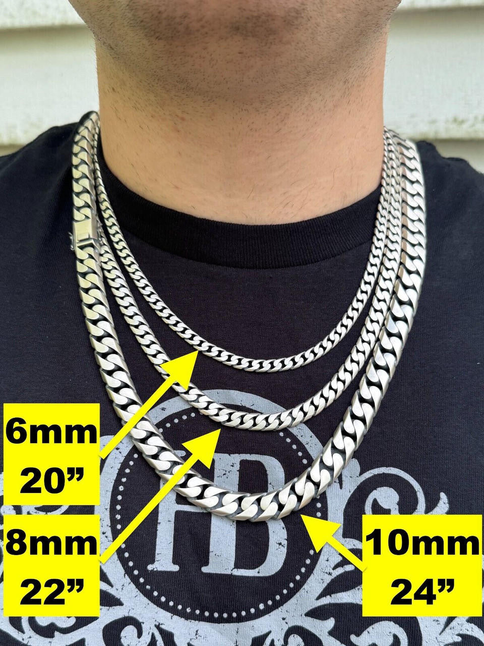 Modern Miami Cuban Link Chain Necklace Or Bracelet - 925 Sterling Silver Oxidized Gunmetal Finish - 7"-28" - 6mm-20mm