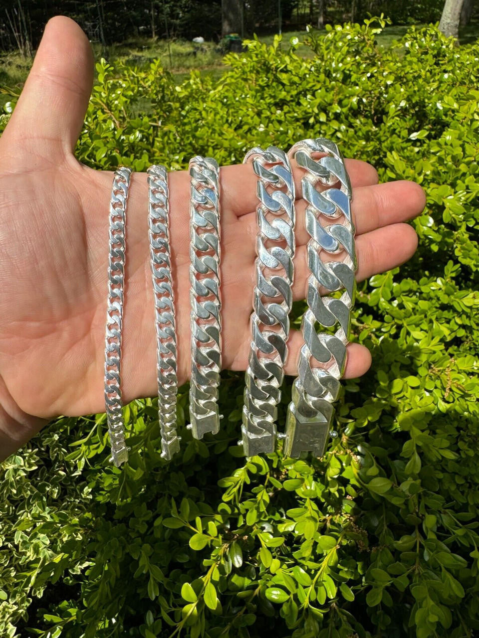 Modern Miami Cuban Link Chain Necklace Or Bracelet - High Polished 925 Sterling Silver - 7"-28" - 6mm-20mm