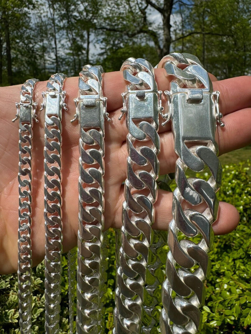 Modern Miami Cuban Link Chain Necklace Or Bracelet - High Polished 925 Sterling Silver - 7"-28" - 6mm-20mm