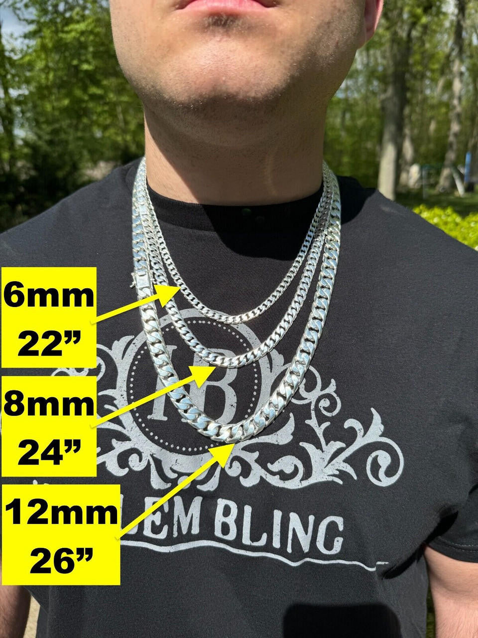 Modern Miami Cuban Link Chain Necklace Or Bracelet - High Polished 925 Sterling Silver - 7"-28" - 6mm-20mm