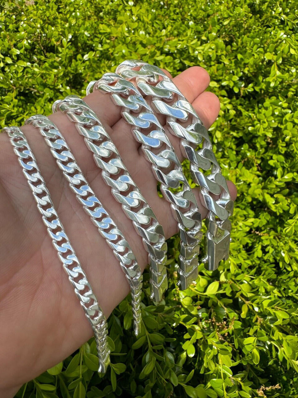Modern Miami Cuban Link Chain Necklace Or Bracelet - High Polished 925 Sterling Silver - 7"-28" - 6mm-20mm