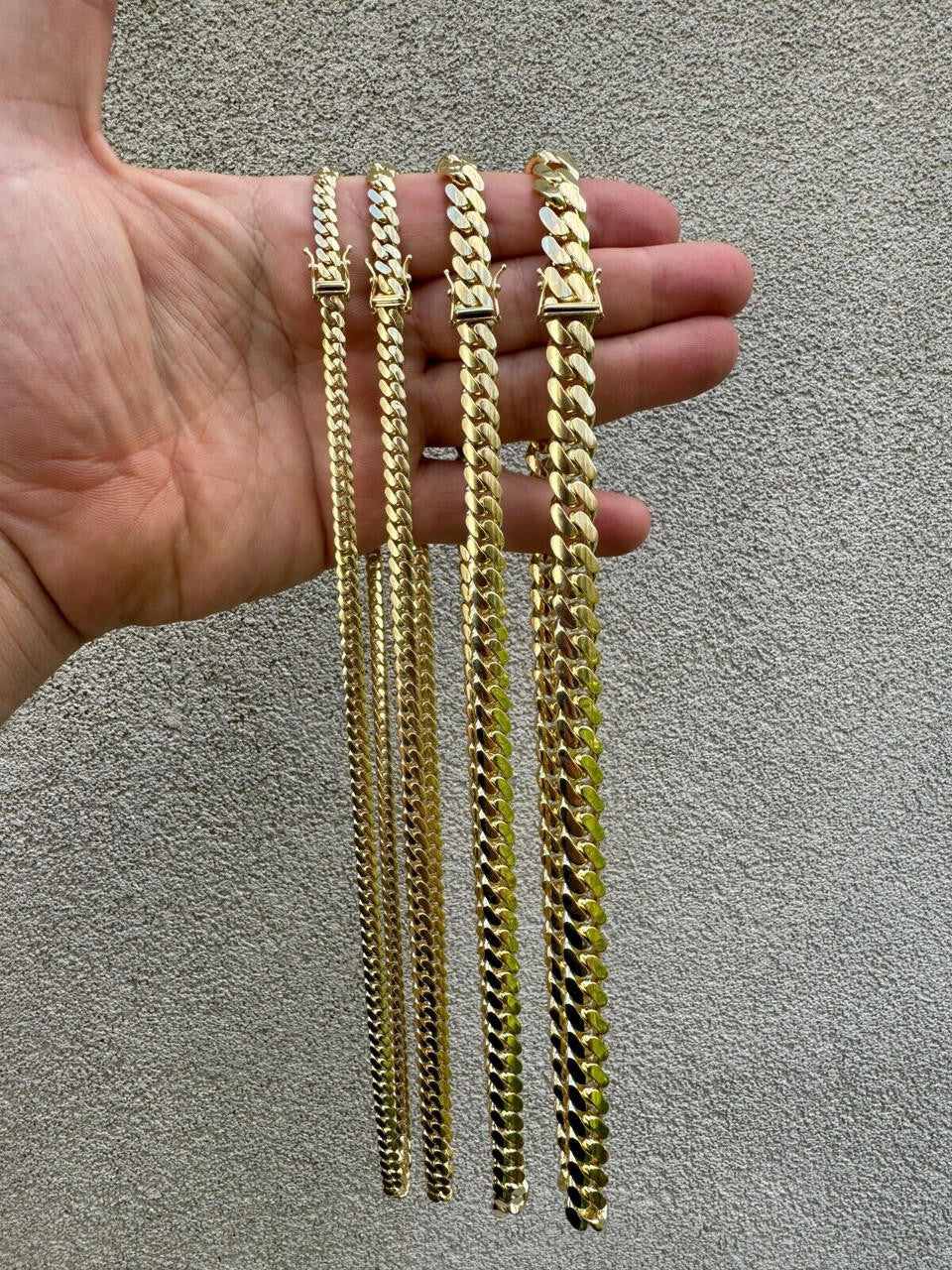 HANDMADE Tight Link Miami Cuban Link Chain Or Bracelet Necklace - 14k Yellow Gold - 7"-28" - 5mm-10mm