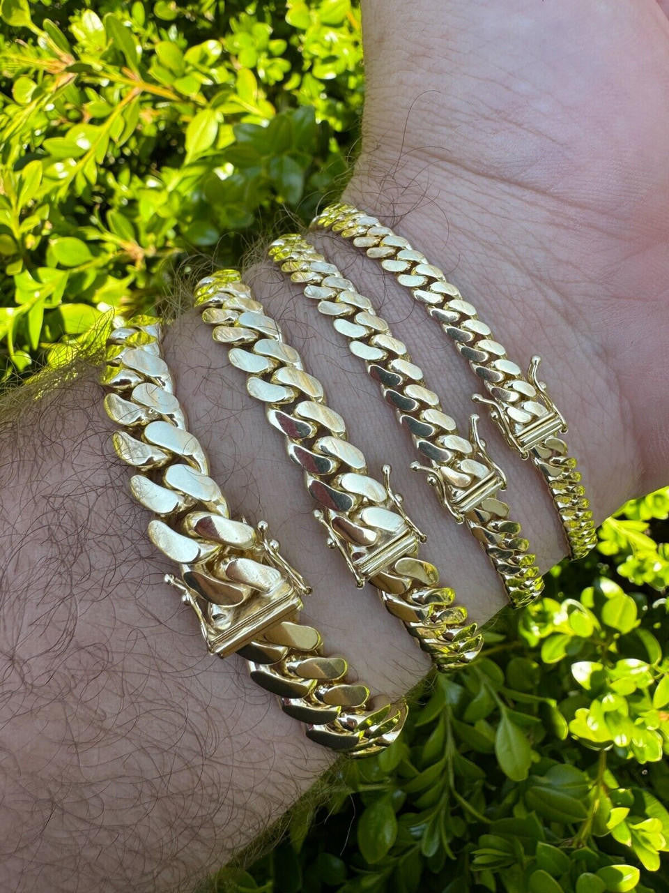HANDMADE Tight Link Miami Cuban Link Chain Or Bracelet Necklace - 14k Yellow Gold - 7"-28" - 5mm-10mm