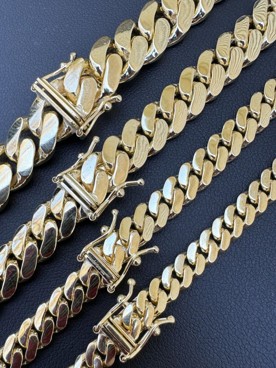 HANDMADE Tight Link Miami Cuban Link Chain Or Bracelet Necklace - 14k Yellow Gold - 7"-28" - 5mm-10mm