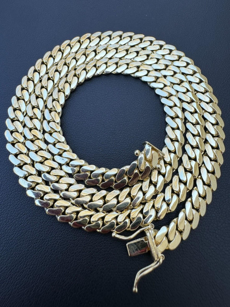 HANDMADE Tight Link Miami Cuban Link Chain Or Bracelet Necklace - 14k Yellow Gold - 7"-28" - 5mm-10mm