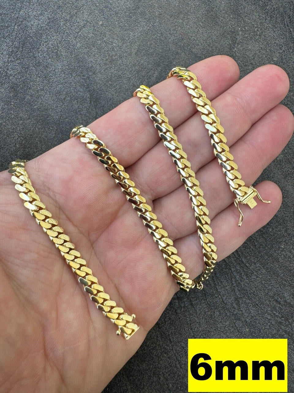 HANDMADE Tight Link Miami Cuban Link Chain Or Bracelet Necklace - 14k Yellow Gold - 7"-28" - 5mm-10mm