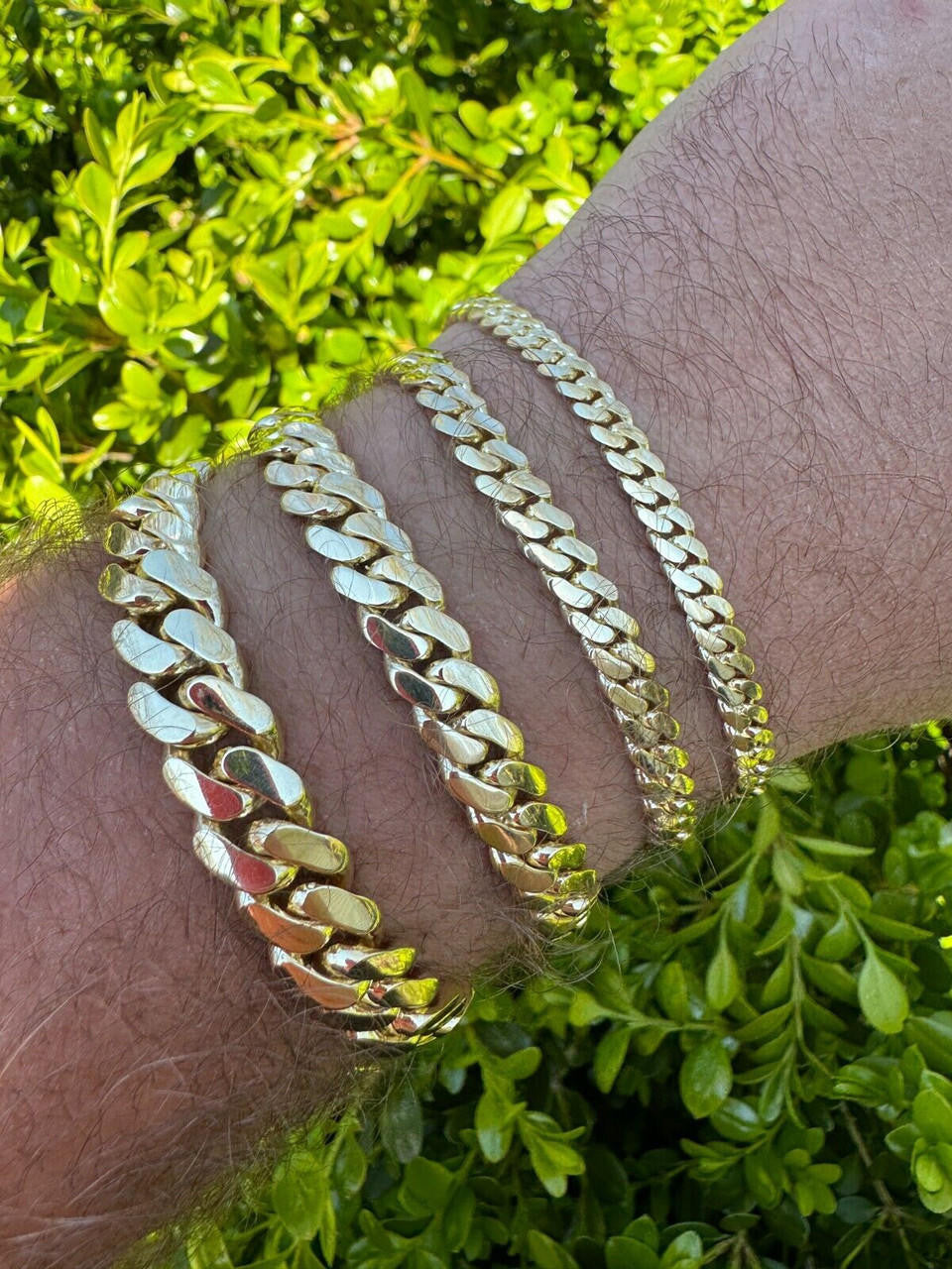 HANDMADE Tight Link Miami Cuban Link Chain Or Bracelet Necklace - 14k Yellow Gold - 7"-28" - 5mm-10mm