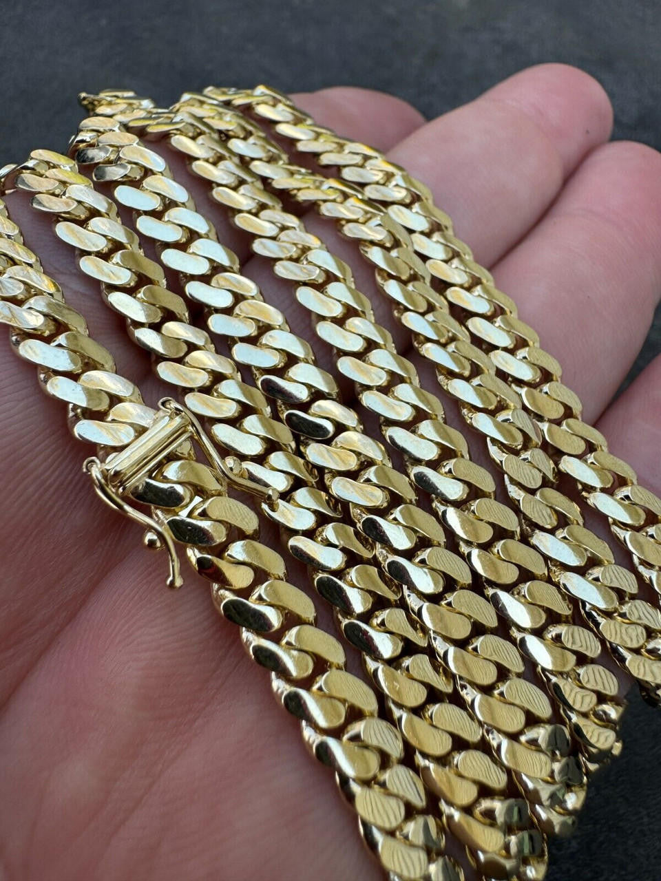 HANDMADE Tight Link Miami Cuban Link Chain Or Bracelet Necklace - 14k Yellow Gold - 7"-28" - 5mm-10mm
