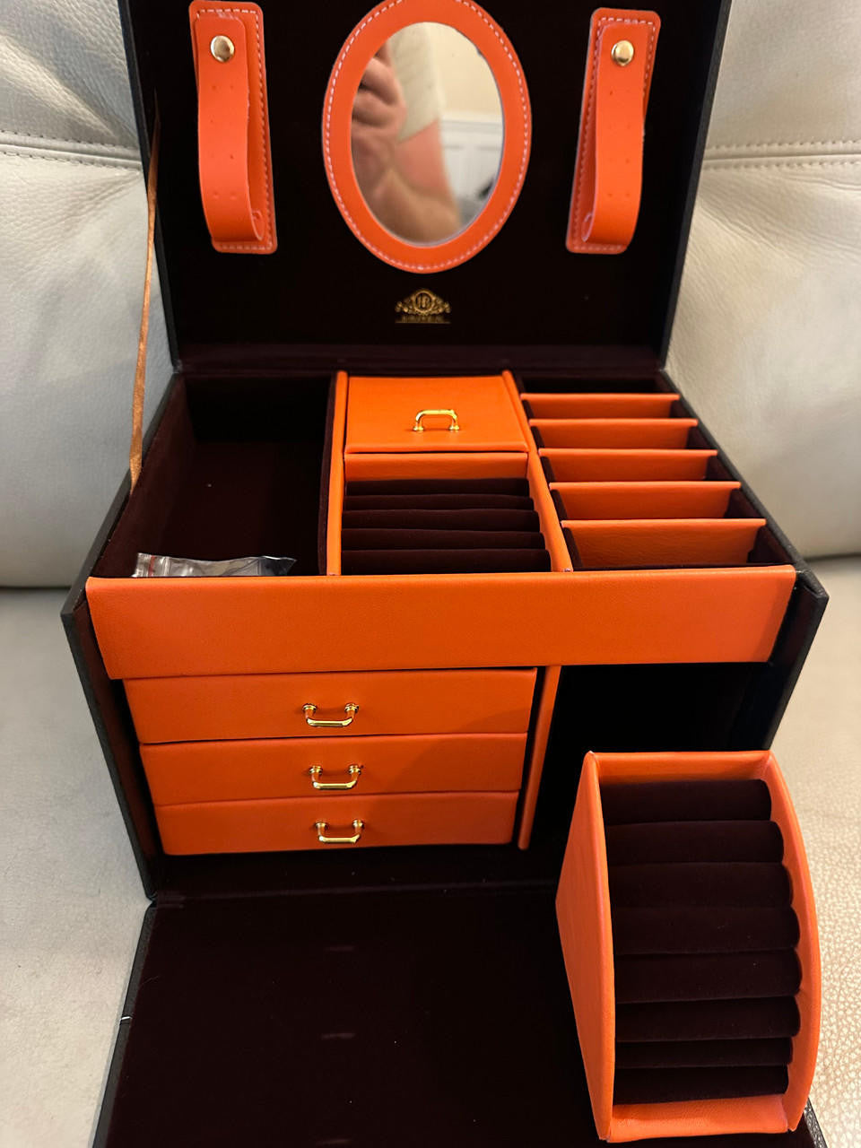 Harlembling Leather Full Size Home Jewelry Box Case