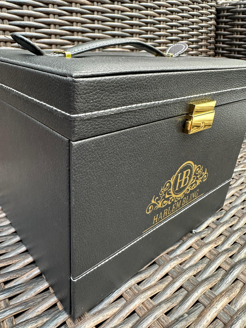 Harlembling Leather Full Size Home Jewelry Box Case