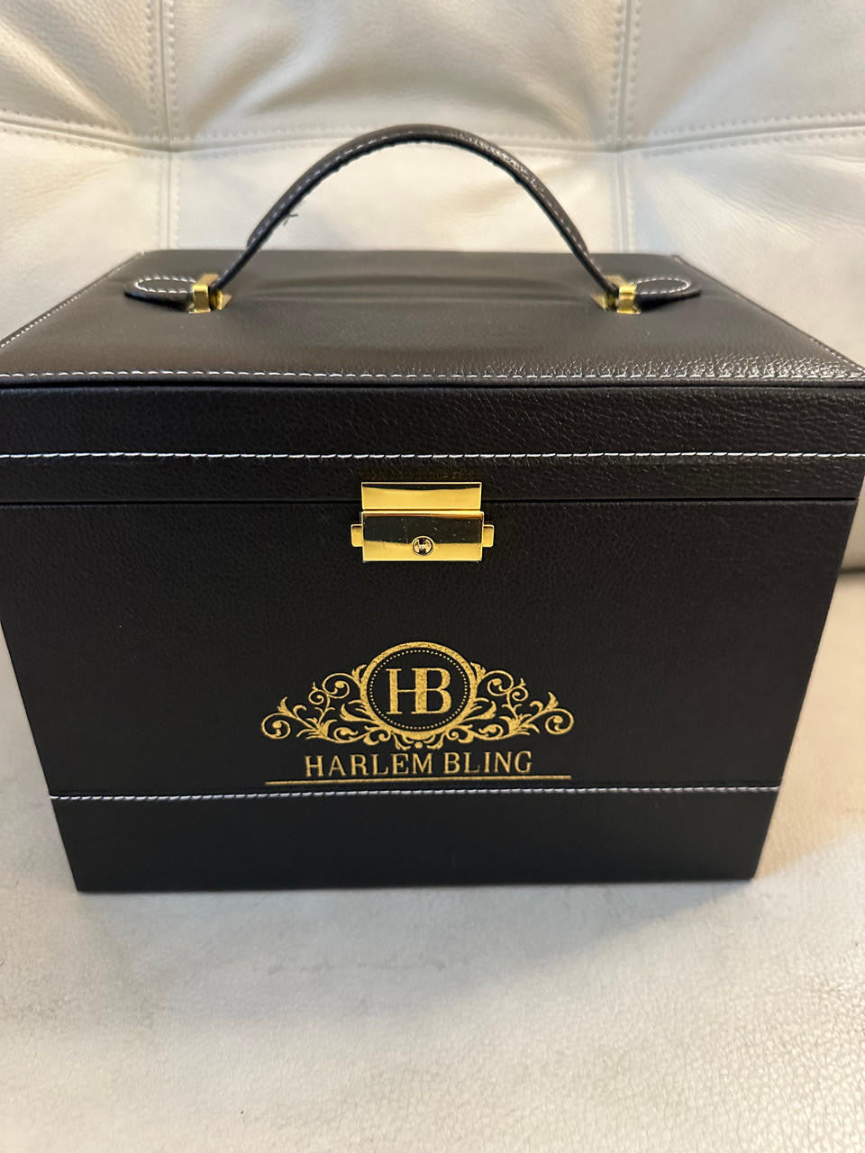 Harlembling Leather Full Size Home Jewelry Box Case