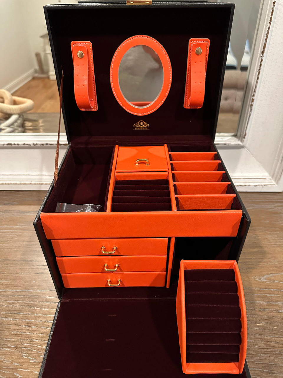 Harlembling Leather Full Size Home Jewelry Box Case