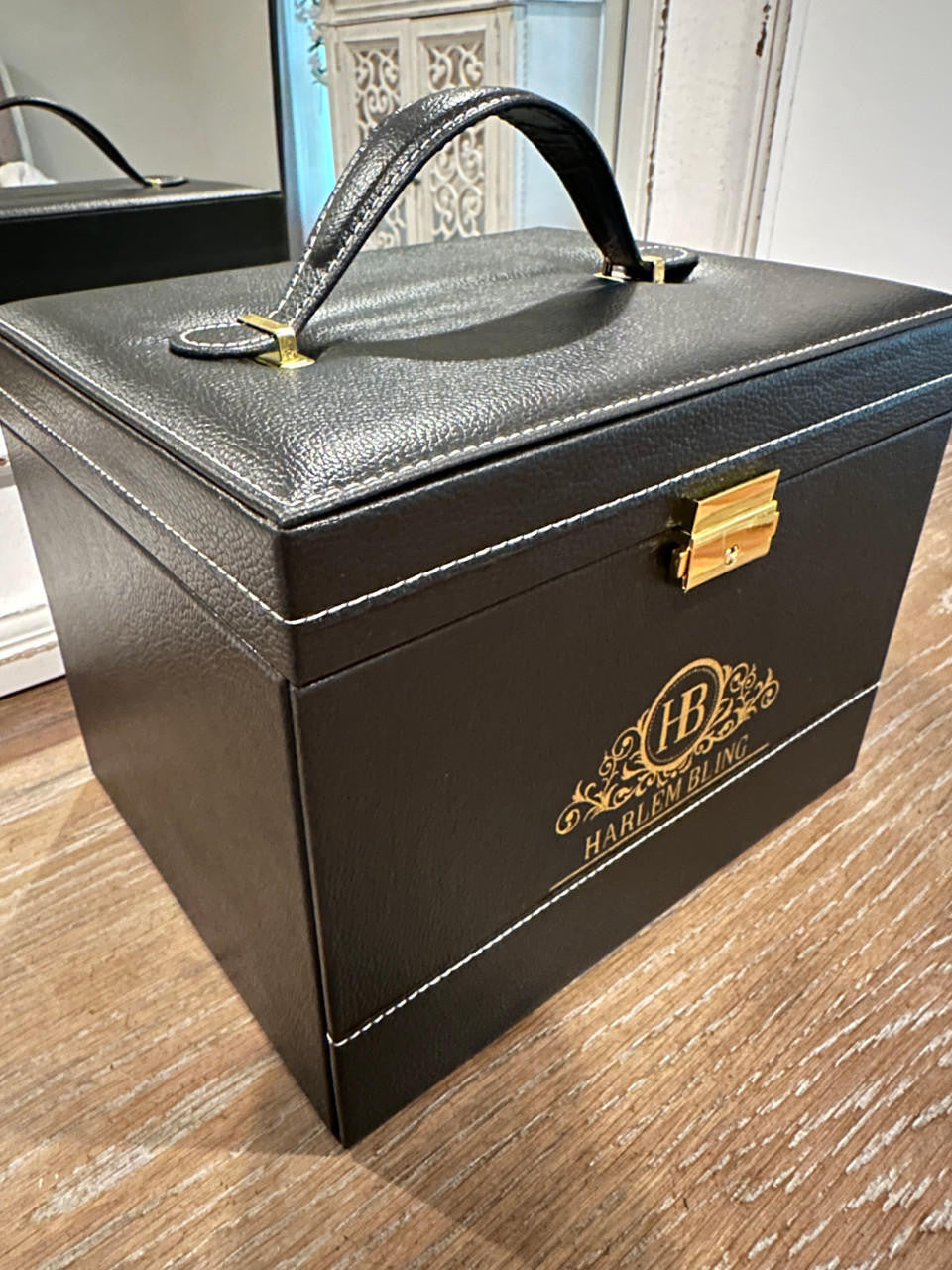 Harlembling Leather Full Size Home Jewelry Box Case