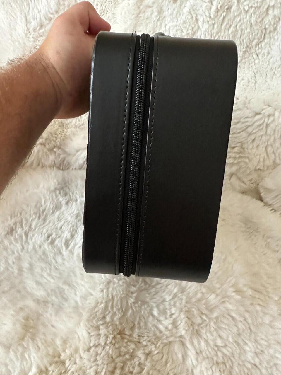 Harlembling Leather Travel Jewelry Box Carrying Case - Black