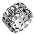Hearts Chrome Cross Ring - 925 Silver Oxidized - Plain